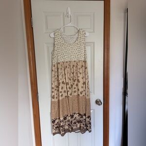 Neutral browns floral tank dress